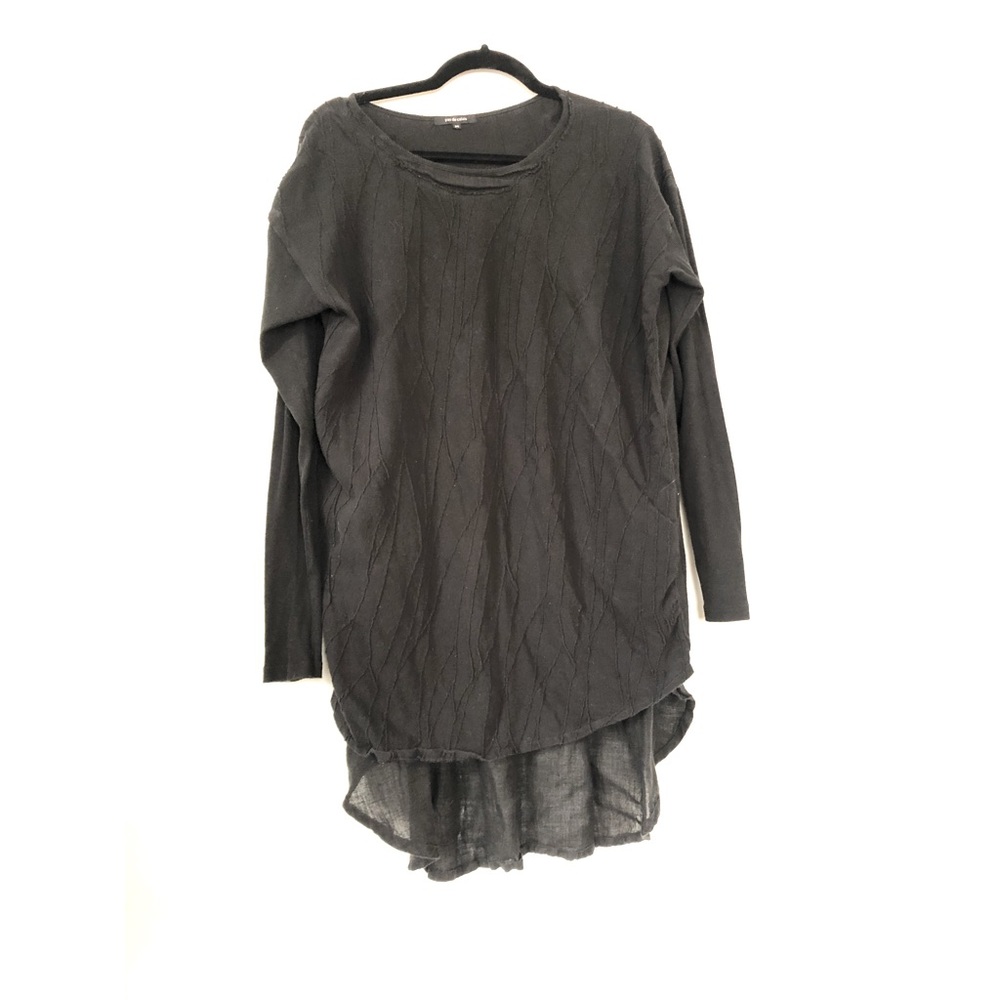 Pas De Calais Tunic Size 34 With Patterned Fromt and Linen Back Panel